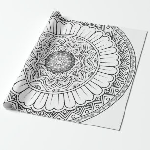 Rosette mandala ornament wallpaper wrapping paper