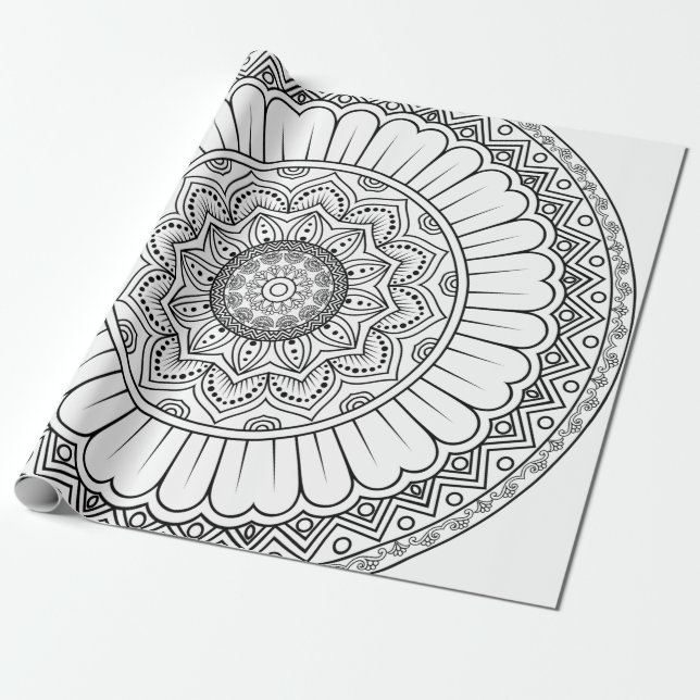Rosette mandala ornament wallpaper wrapping paper (Unrolled)