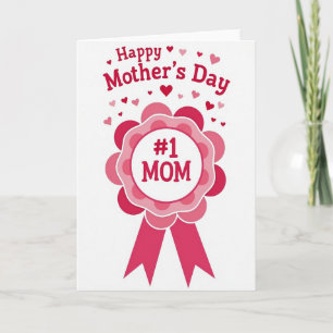 Rosette Mothers Day Number One Mum Card