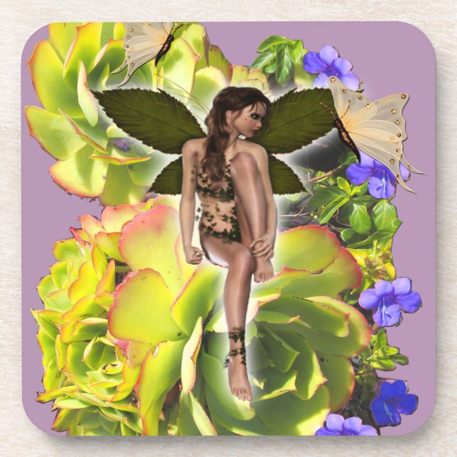 Rosette Succulent visitors Coaster (Front)