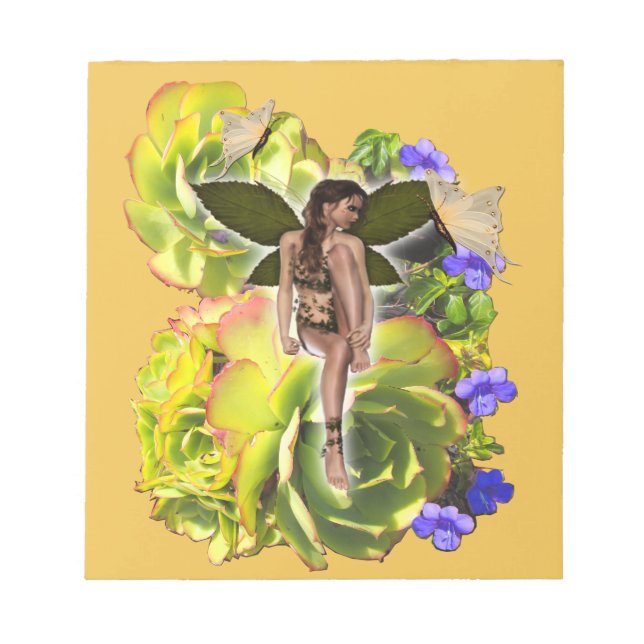 Rosette Succulent visitors Notepad (Front)