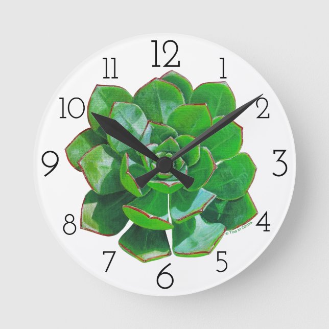 Rosette Succulent Wall Clock (Front)