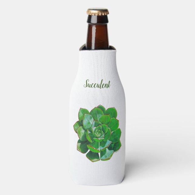 Rosette Succulents Bottle Cooler (Bottle Front)