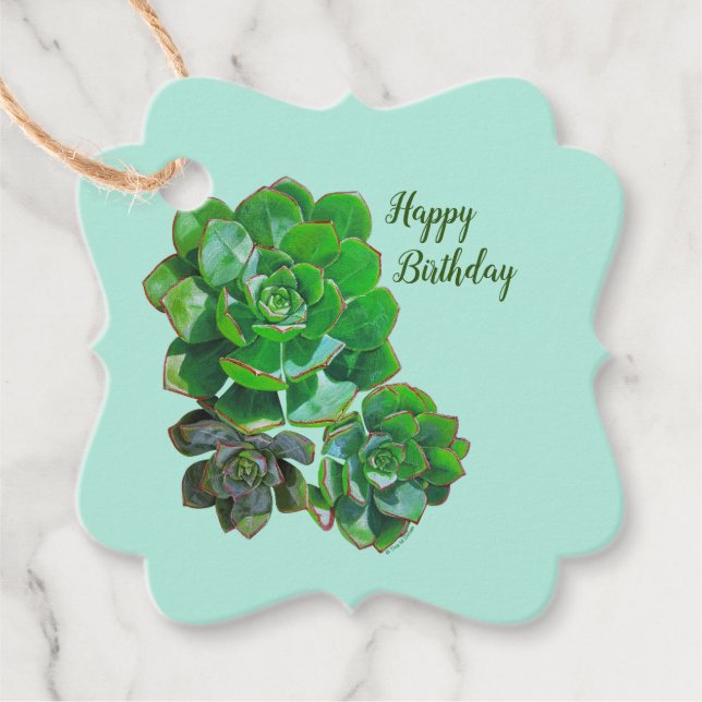 Rosette Succulents Gift Tags (Front)