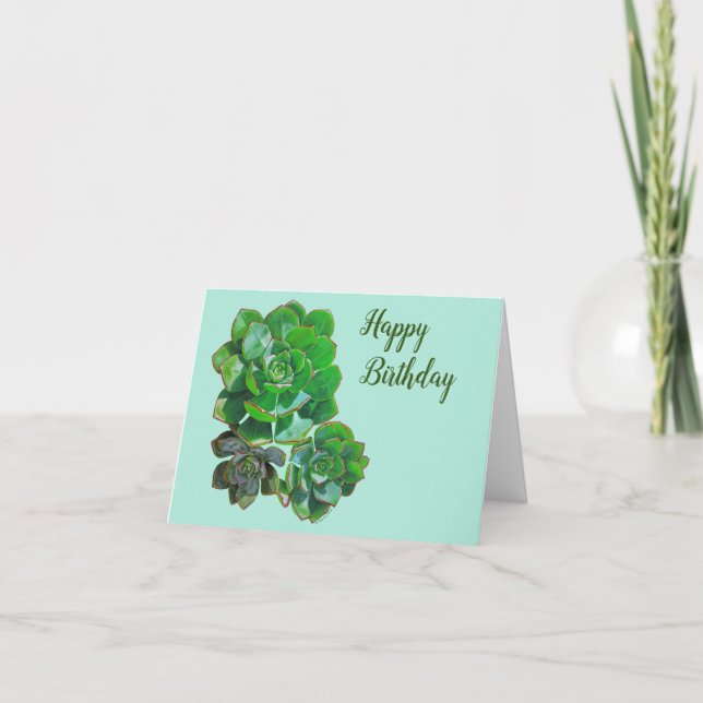 Rosette Succulents Greeting Card (Front)