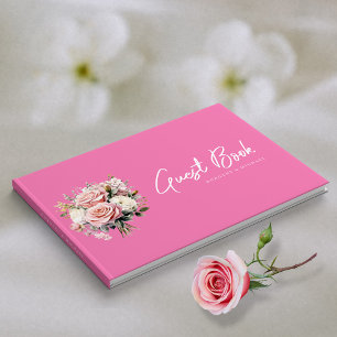 Rosewater Dreams: Modern Pink Wedding Guest Book