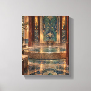 Rosewood Bathhouse with Jade Mosaic Canvas Print