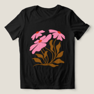 Rosewood Bloom Women’s Abstract Floral T‑Shirt Tri-Blend Shirt