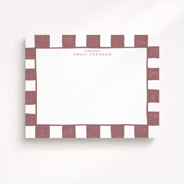 Rosewood Checker Note Card (Creator Uploaded)
