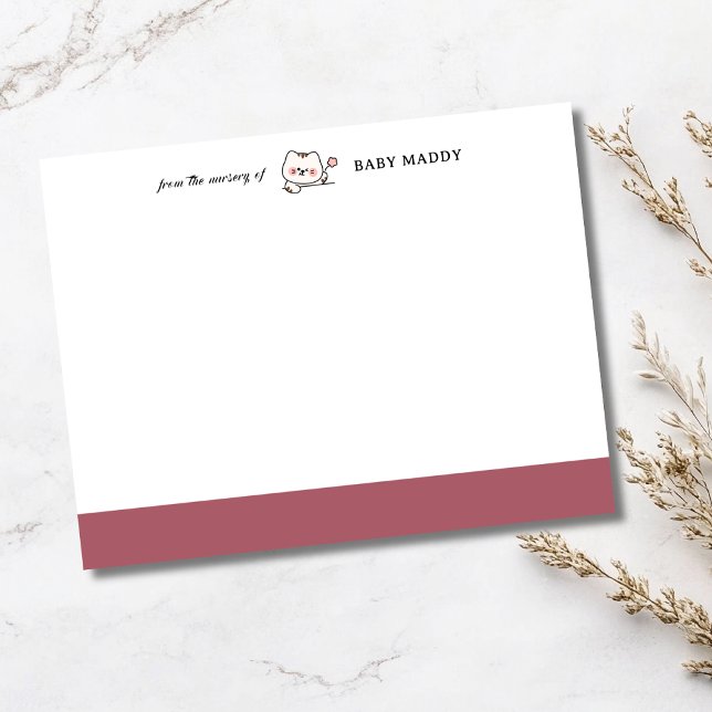 Rosewood Cute Cat Nursery Stationery Note Card (Creator Uploaded)