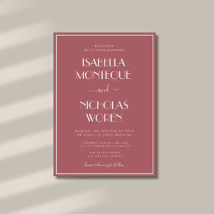 Rosewood Formal Whimsical Minimalist Wedding Invitation