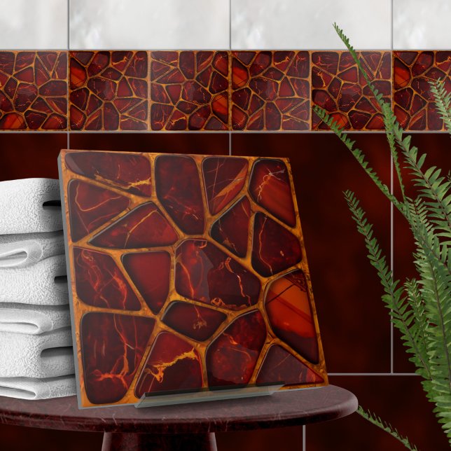 Rosewood red agate stones mosaic ceramic tile (Creator Uploaded)