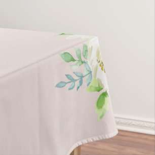 Rosewood Soft Mauve Floral Watercolor Rose Wedding Tablecloth