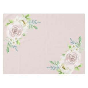 Rosewood Soft Mauve Floral Watercolor Rose Wedding Tablecloth
