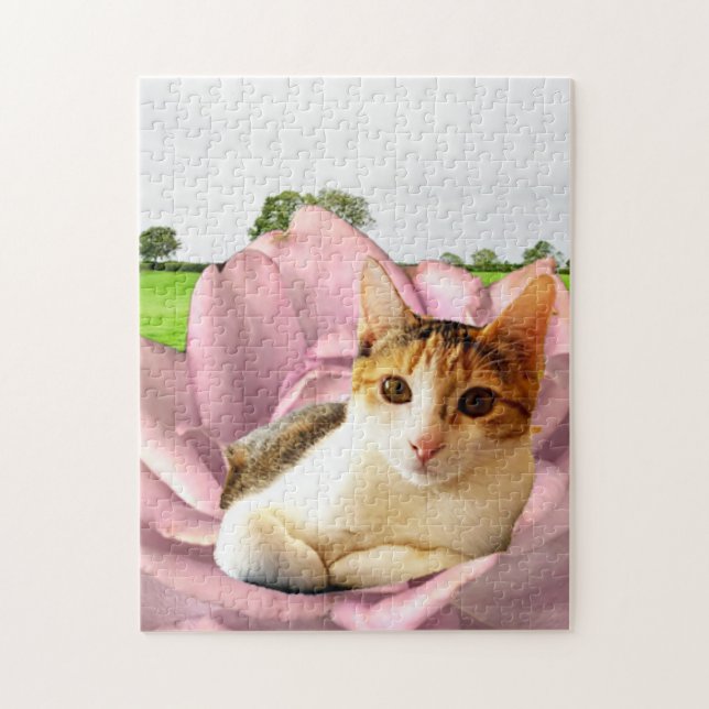 Rosey Kitty Jigsaw Puzzle (Vertical)