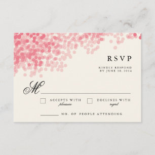 Rosey Light Shower Rustic RSVP Response Cards