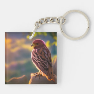 Rosey Pink Parakeet Key Ring