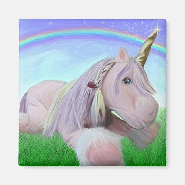 Rosey the unicorn magnet (Front)