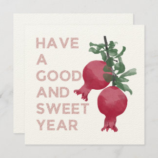 Rosh Hashana Jewish New Year Wishes w. Pomegranate