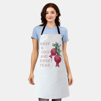 Rosh Hashana Jewish New Year Wishes w. Pomegranate Apron