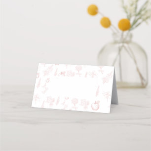 Rosh Hashana Pink Toile Apple Place Card