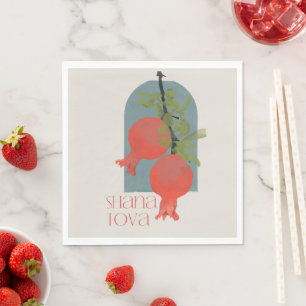 Rosh Hashana Shana Tova Pomegranates  Napkin