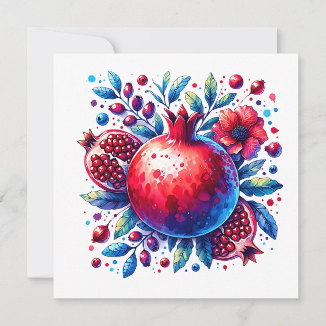 Rosh Hashana Water colour Pomegranate  (Front)