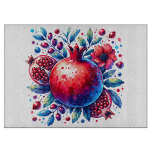 Rosh Hashana Water colour Pomegranate Cutting Board