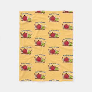 Rosh Hashanah apple pomegranate honey Jewish new Fleece Blanket