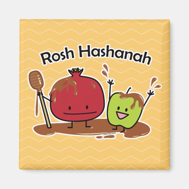 Rosh Hashanah apple pomegranate honey Jewish new Magnet (Front)