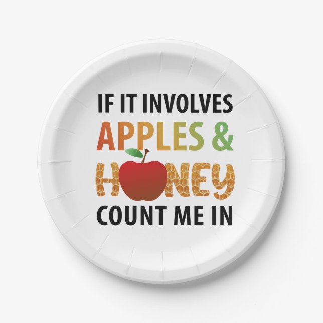 Rosh Hashanah apples and honey T-Shirt Paper Plate (Front)