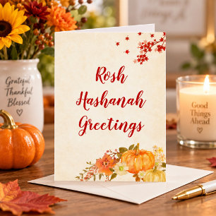 Rosh Hashanah Autumn Flowers Holiday Card