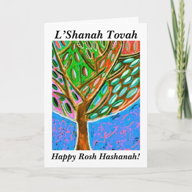 Rosh Hashanah - Blue Sky Tree Of Life Card (Front)