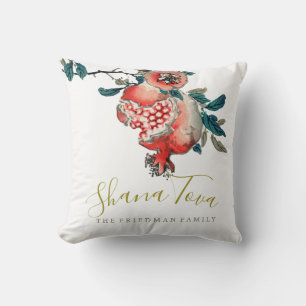 Rosh Hashanah Elegant New Year Pomegranate Cushion