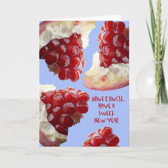 Rosh Hashanah for Aunt and Uncle, Pomegranate Holiday Card (Front)