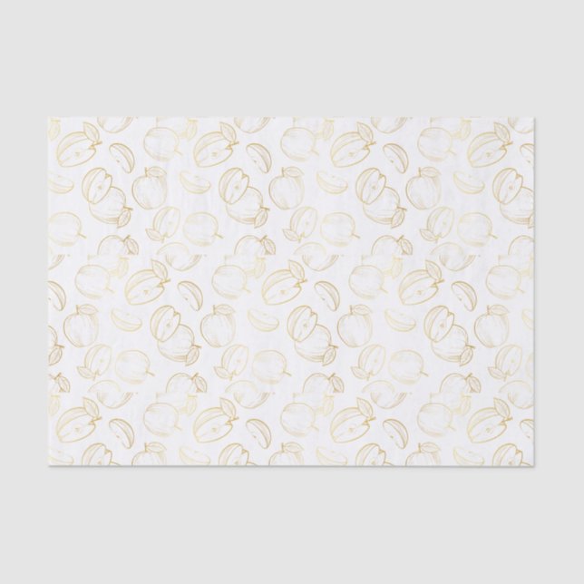 Rosh Hashanah Gold Apples Shana Tova Elegant  Tissue Paper (Front)