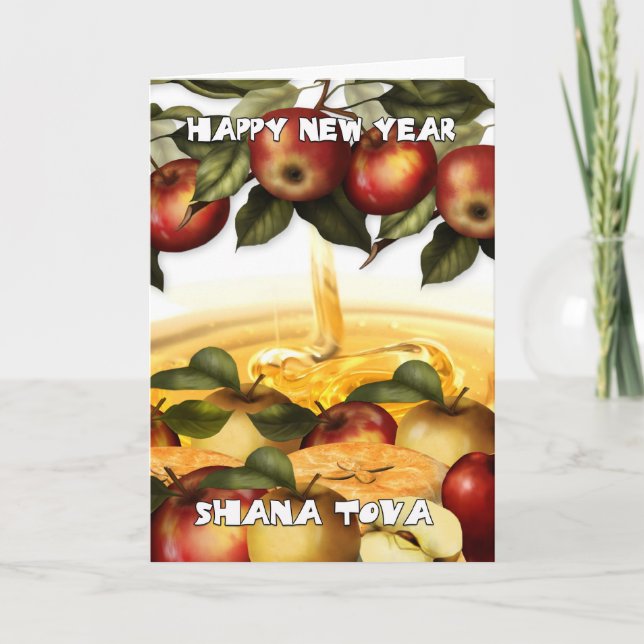 Rosh Hashanah Greeting Card With Apples (Front)