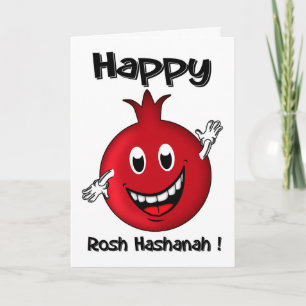 Rosh Hashanah, Happy Cartoon Pomegranate Card