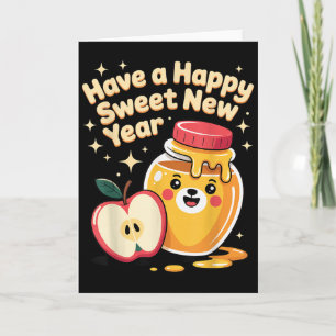 Rosh Hashanah Happy Sweet New Year Honey Bear Jewi Card