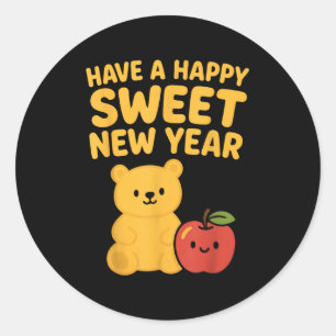 Rosh Hashanah Happy Sweet New Year Honey Bear Jewi Classic Round Sticker