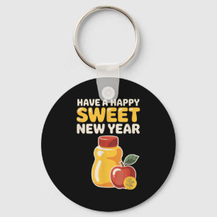 Rosh Hashanah Happy Sweet New Year Honey Bear Jewi Key Ring