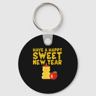 Rosh Hashanah Happy Sweet New Year Honey Bear Jewi Key Ring