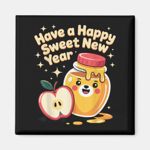 Rosh Hashanah Happy Sweet New Year Honey Bear Jewi Magnet