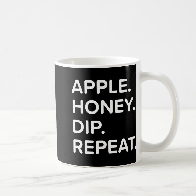 Rosh Hashanah Honey Dip Repeat Jewish New Year 202 Coffee Mug (Right)