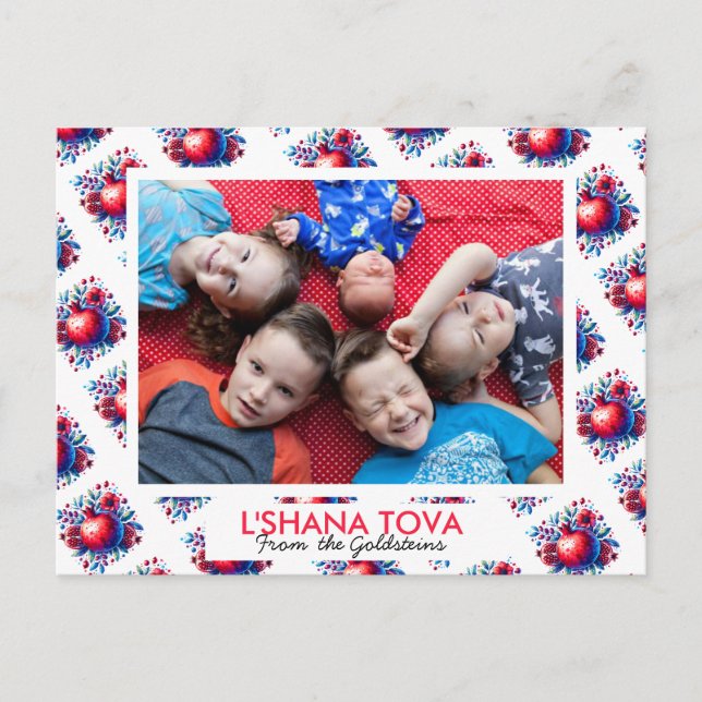Rosh Hashanah Jewish New Year Family Photo  Holiday Postcard (Front)