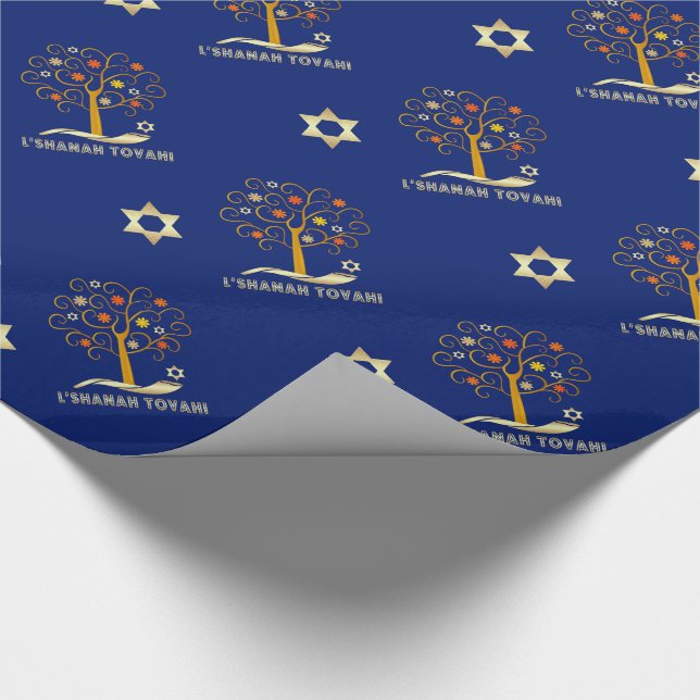 Rosh Hashanah, Jewish New Year Gift  Wrapping Paper (Corner)