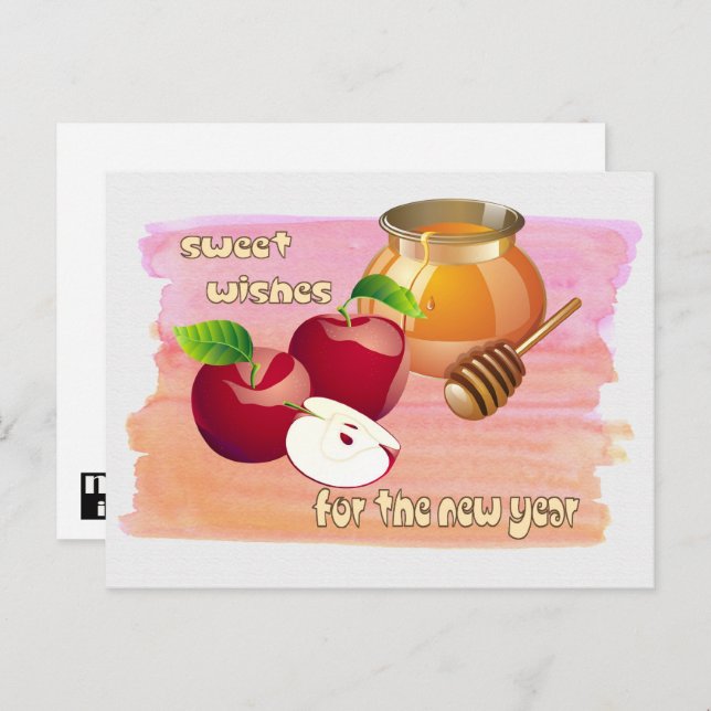 Rosh Hashanah | Jewish New Year Holiday Postcard (Front/Back)
