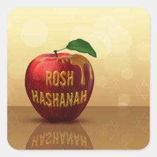 Rosh Hashanah Jewish New Year Honey Apple Square Sticker