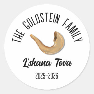 Rosh Hashanah Jewish New Year Personalised Name Classic Round Sticker
