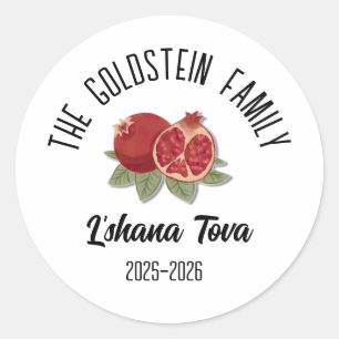 Rosh Hashanah Jewish New Year Personalised Name Ho Classic Round Sticker